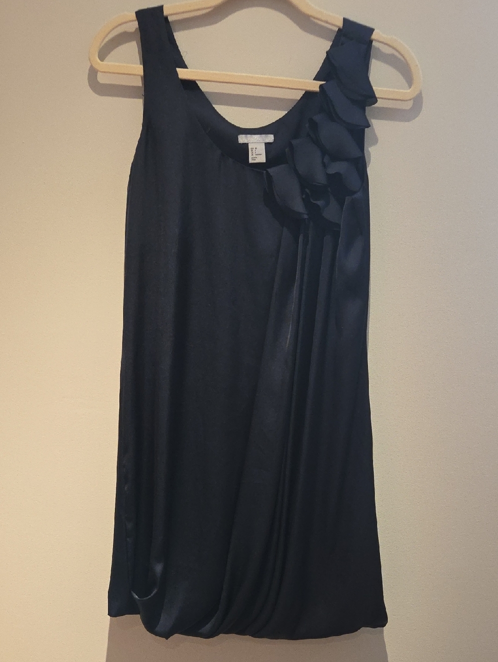 Navy Blue Ruffle Ballon Dress H&M
